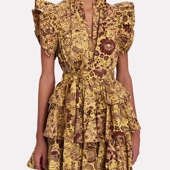 Ulla Johnson Honoria Tiered Printed Poplin Mini Dress SZ XXS - Picture 2 of 9